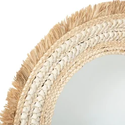 Espejo De Pared Celia Rafia Beige 68Cm