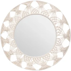 Espejo De Pared De Algodón Beige 56Cm