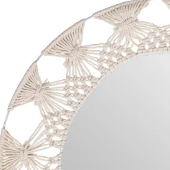 Espejo De Pared De Algodón Beige 56Cm
