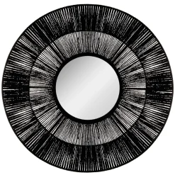 Espejo De Pared De Metal Negro 76Cm