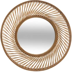 Espejo De Pared Espiral De Bambú 72Cm