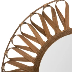 Espejo De Pared Eve De Bambú Beige 93Cm