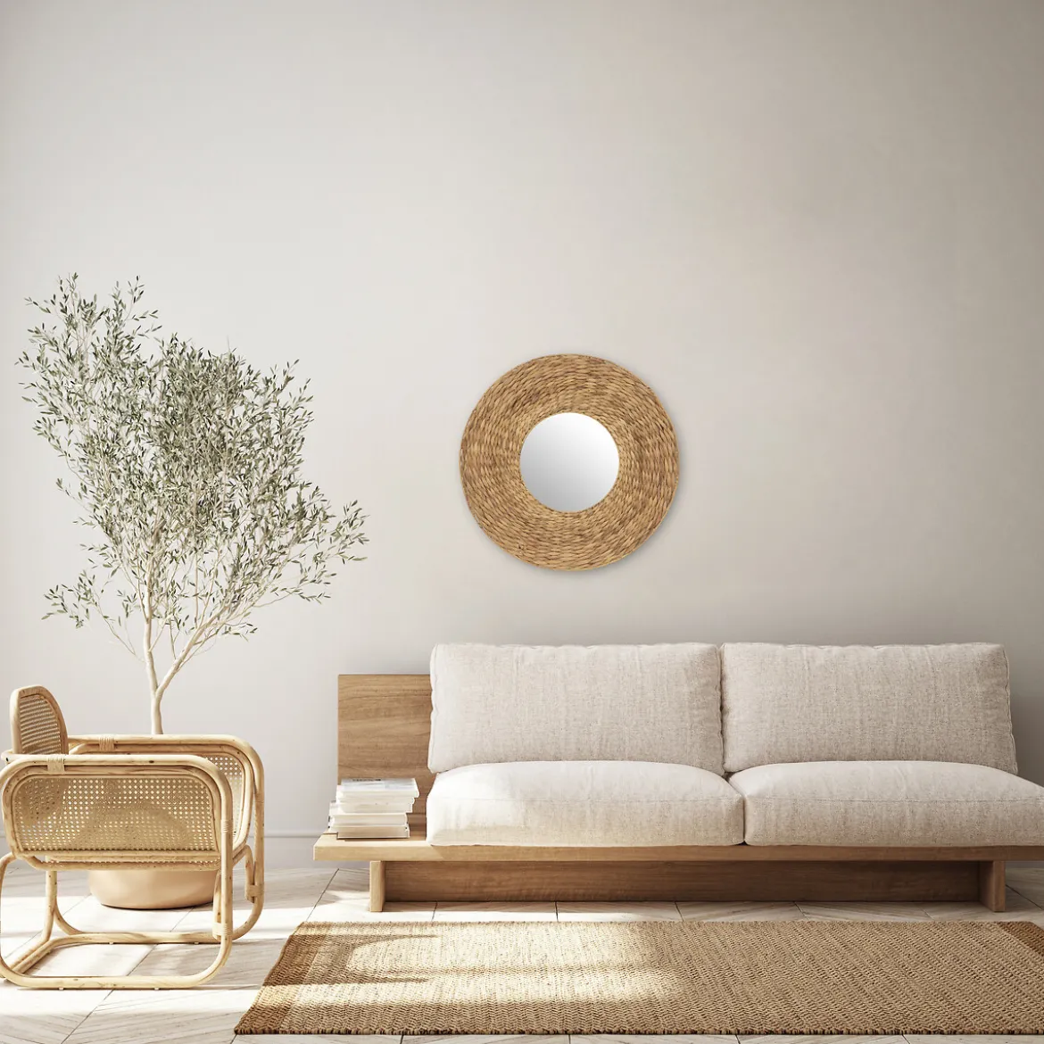 Espejo De Pared Lorena Beige 75Cm