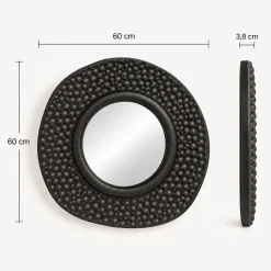 Espejo de pared negro 60cm