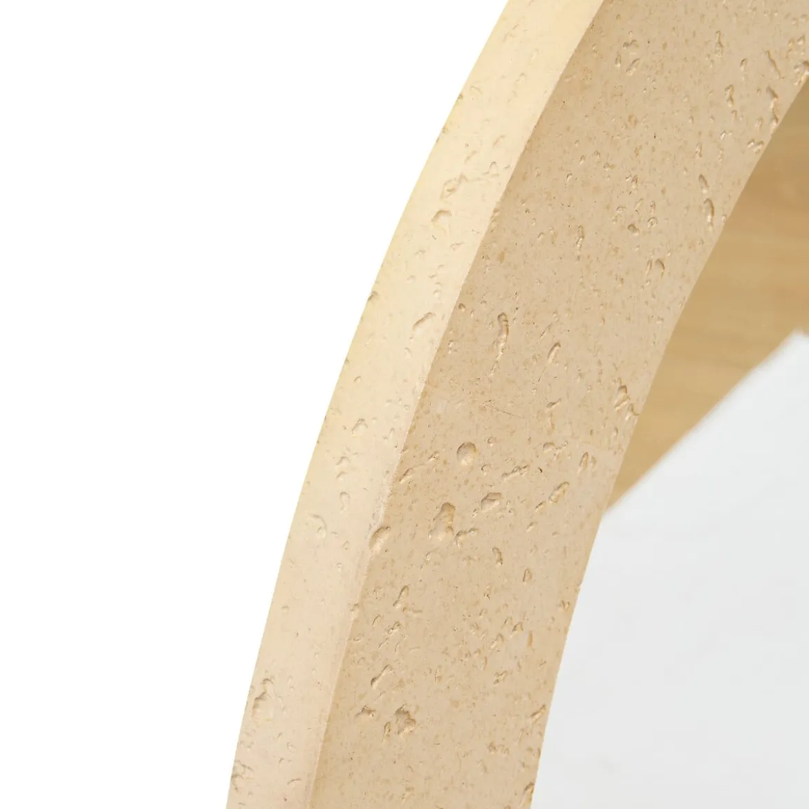 Espejo de pared redondo ANAYA beige 78cm