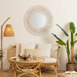 Espejo De Pared Ritual Mdf Blanco 90Cm