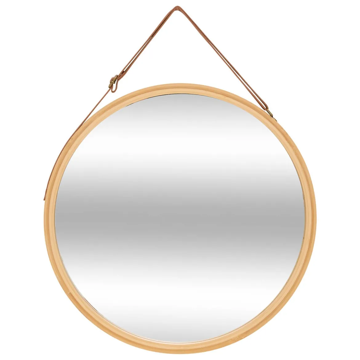 Espejo de pared wc bambú D38cm