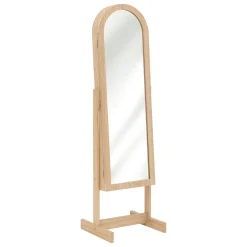 Espejo De Pie Beige Con Joyero