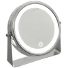 Espejo Giratorio De Metal C/Led 19Cm