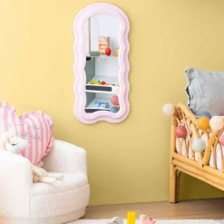 Espejo ondulado COOL KIDS en rosa
