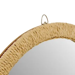 Espejo TILIA marrón de madera y cuerda D40cm