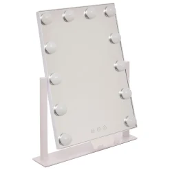 Espejo wc blanco con luz led 43cm