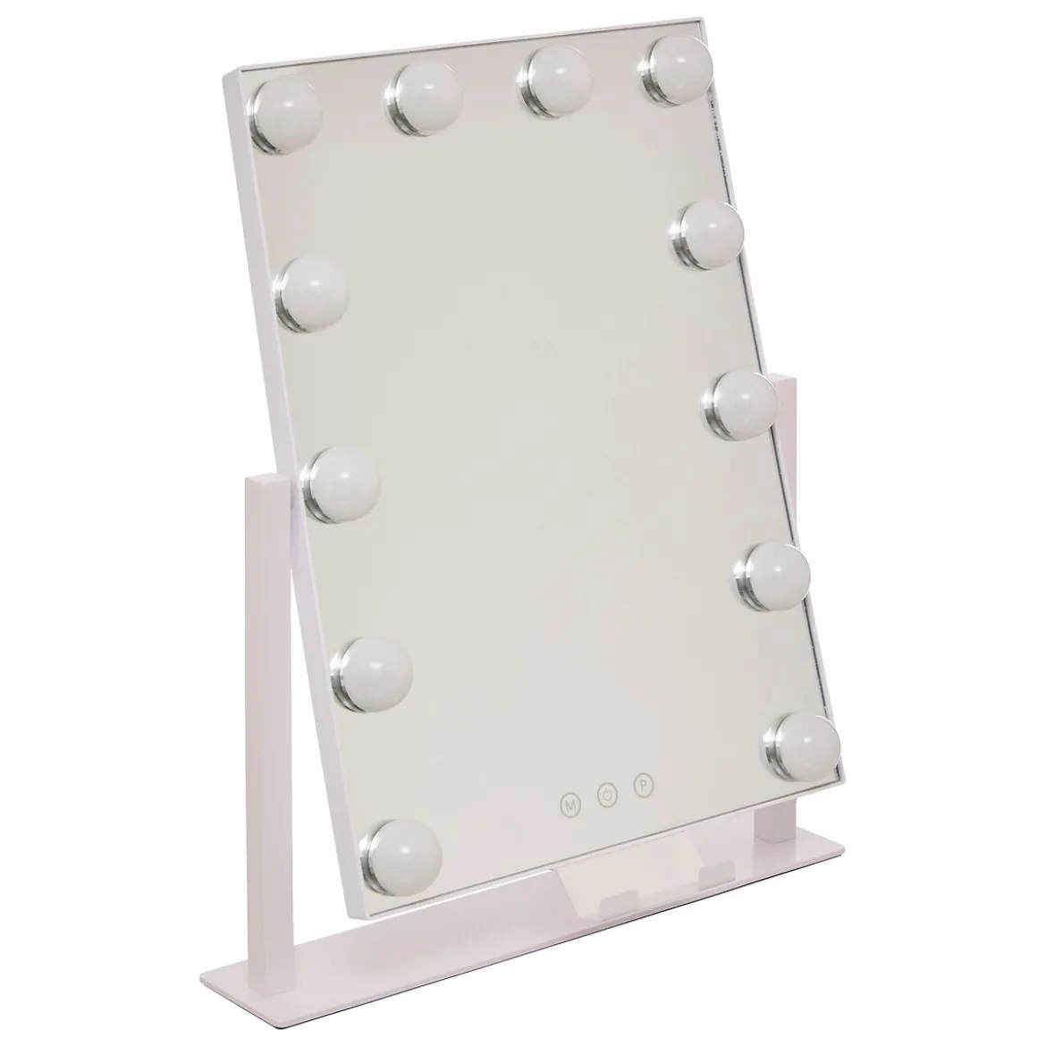 Espejo wc blanco con luz led 43cm