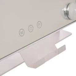 Espejo wc blanco con luz led 43cm