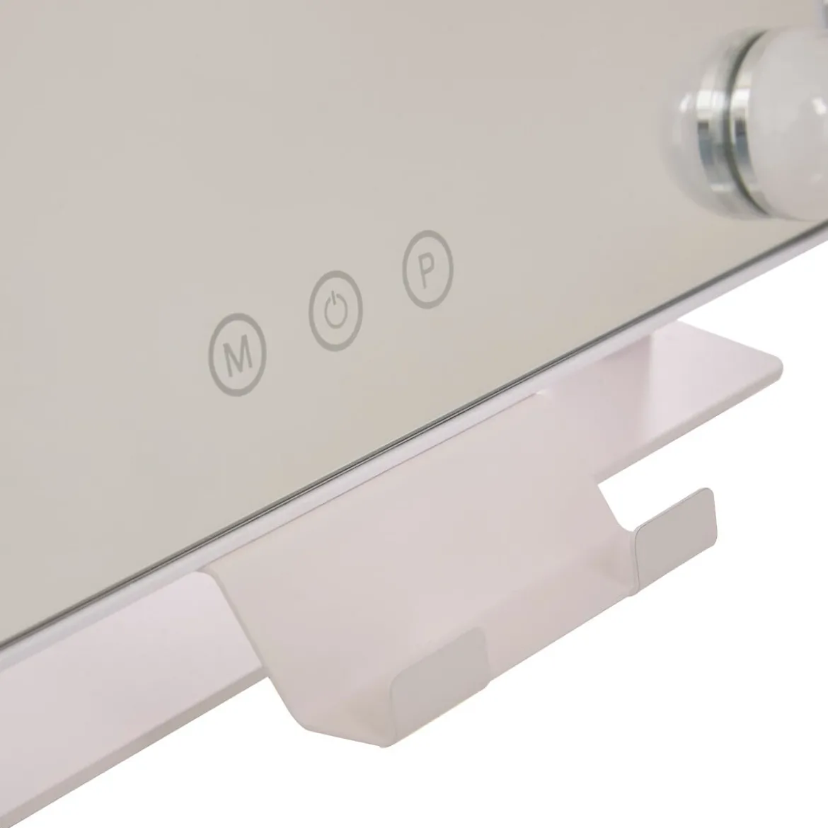 Espejo wc blanco con luz led 43cm