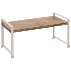 Estante beige de madera de acacia