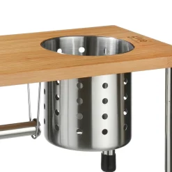 Estante Cocina C/Portarrollo Metal/Bambú