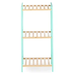 Estante con 3 baldas verde de bambú 70cm