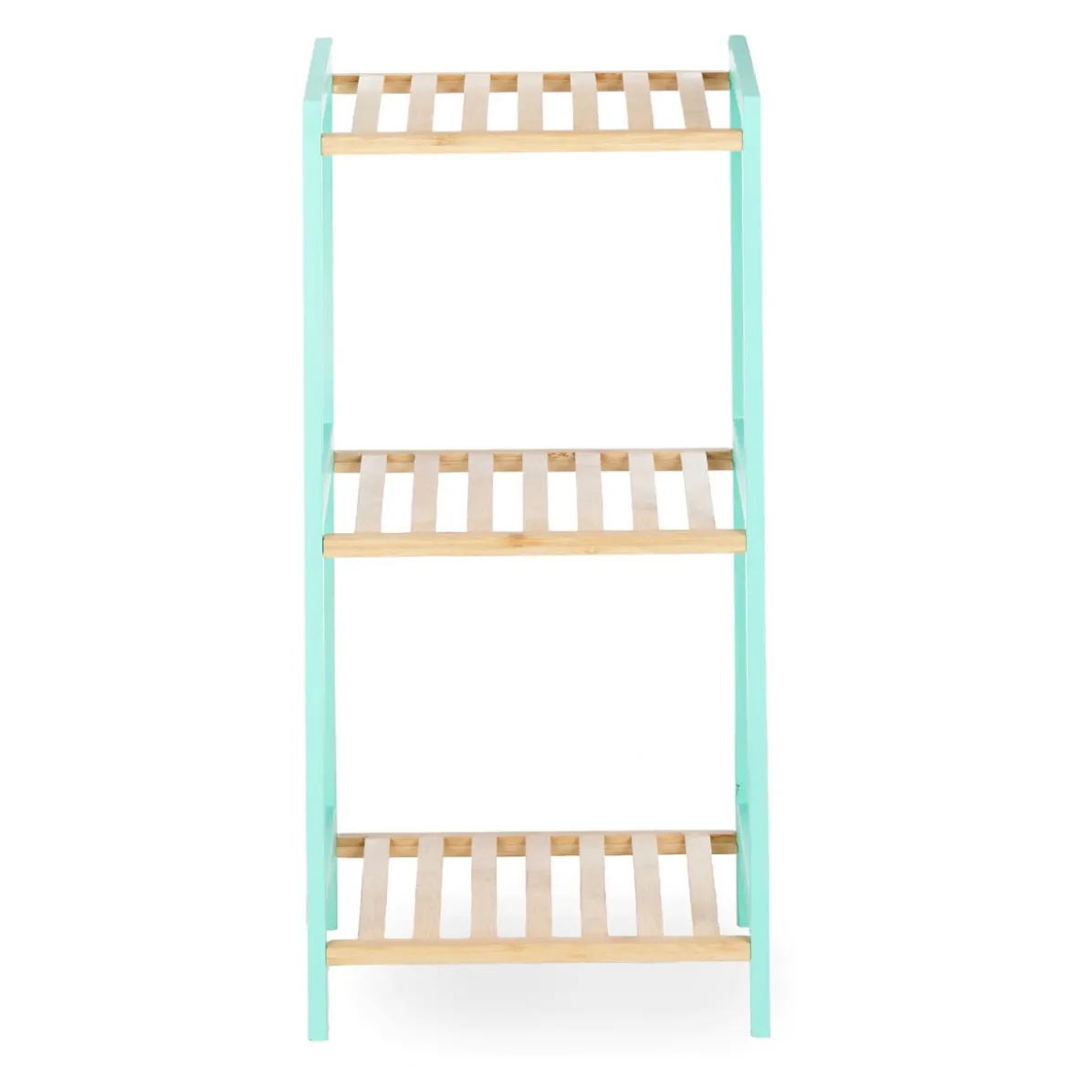Estante con 3 baldas verde de bambú 70cm