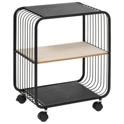 Estante con 2 niveles de mdf negro