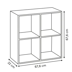 Estante con 4 niveles marrón