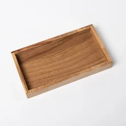 Estante de baño rectangular de madera de acacia