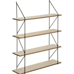 Estante De Pared Metal/Mdf Beige 60x80Cm