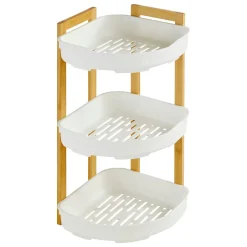 Estante esquinero NATUREO de baño 3 niveles bambú
