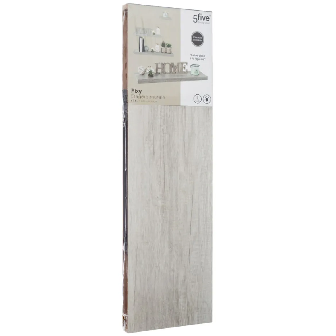 Estante Mdf Roble Gris 80x23.5x3.8Cm