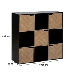 Estante mix CHEVRONS negro con 9 módulos