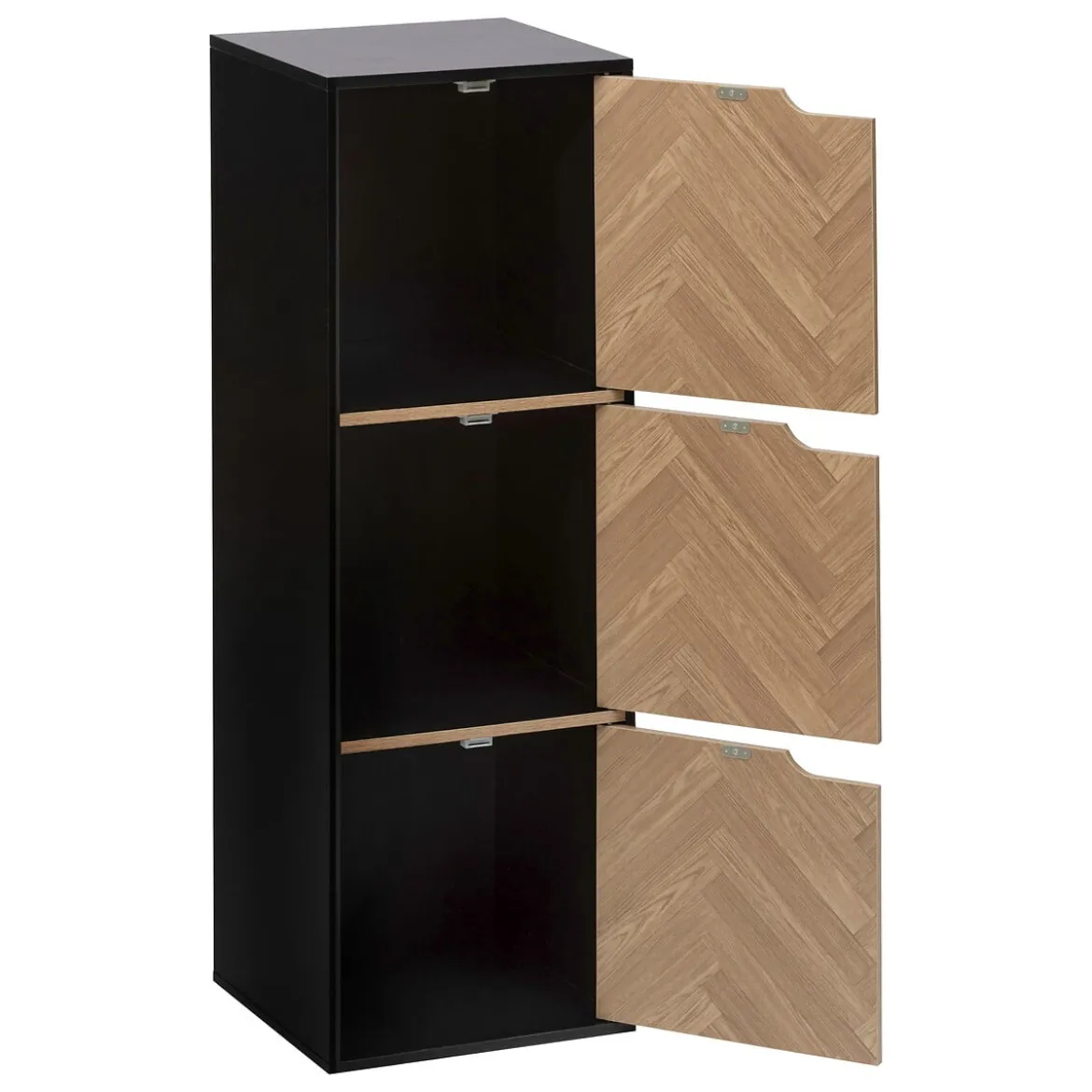 Estante mix CHEVRONS negro con 3 módulos