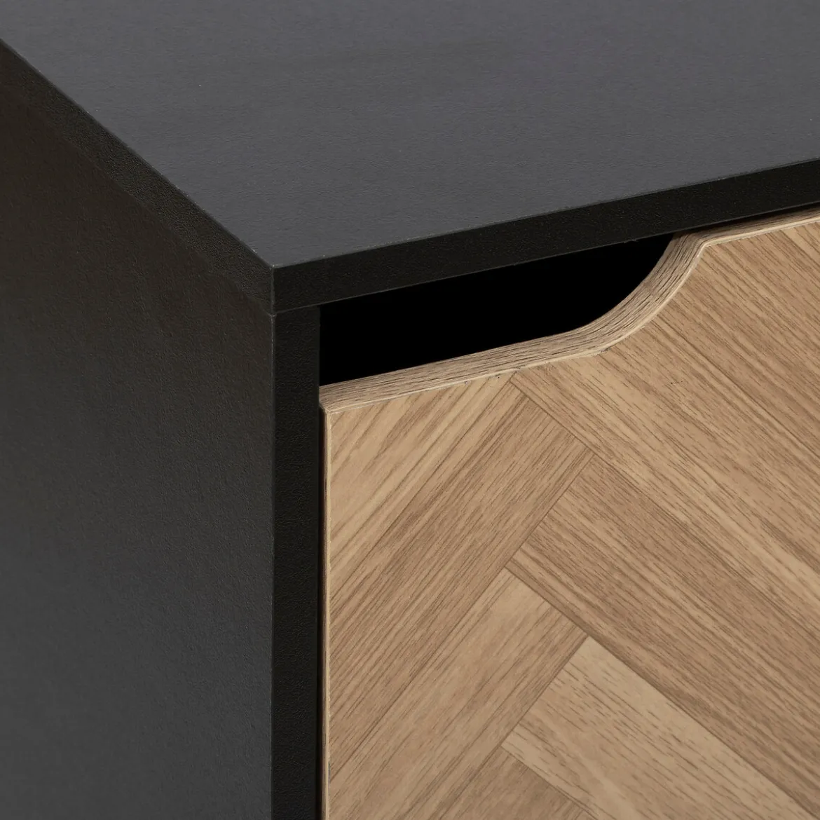 Estante mix CHEVRONS negro con 3 módulos