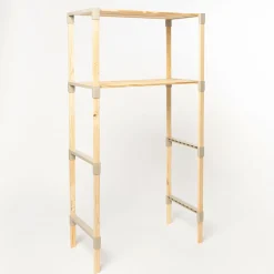 Estante para lavadora beige de madera