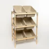 Estantería con 6 organizadores beige