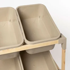 Estantería con 6 organizadores beige