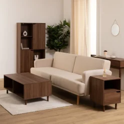 Estantería deslizante marrón de madera 159,5cm