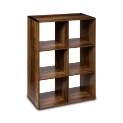 Estantería marrón oscuro con 6 cubos MIXMODUL