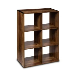 Estantería marrón oscuro con 6 cubos MIXMODUL