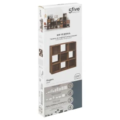 Estantería marrón oscuro con 9 cubos MIXMODUL