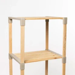 Estantería multifuncional beige de madera
