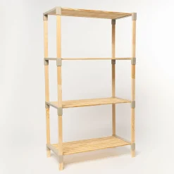 Estantería multifuncional beige de madera