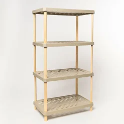 Estantería rectangular de 4 niveles beige