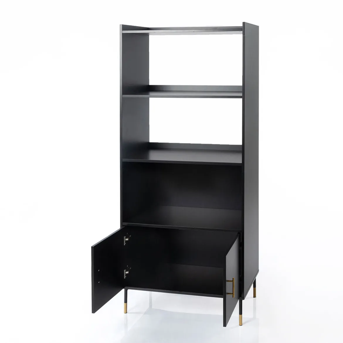 Estantería TEDY negro 2 puertas mdf e metal 170cm