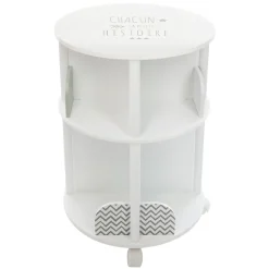 Estante redondo con ruedas blanco