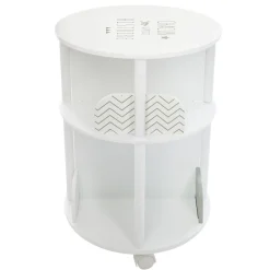 Estante redondo con ruedas blanco