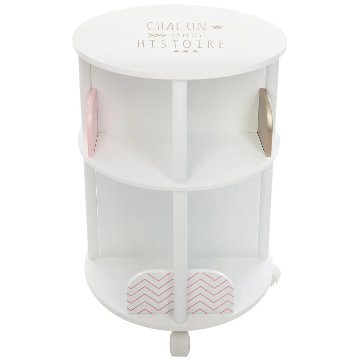 Estante redondo con ruedas blanco