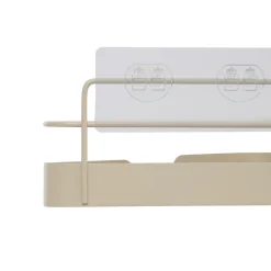 Estante wc esquinero beige de acero con adhesivo