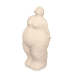 Estatua beige forma de mujer de cerámica
