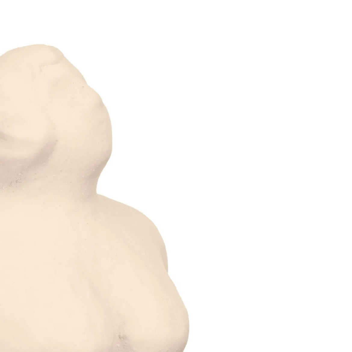 Estatua beige forma de mujer de cerámica