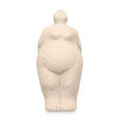 Estatua beige forma de mujer de cerámica